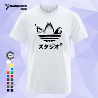 Studio Ghibli Tshirt Men Summer Short Sleeve Tops Tees Japanese Cartoon Film Miyazaki Hayao No Face Man Totoro T-shirt 0149-T XS-4XL-5XL-6XL