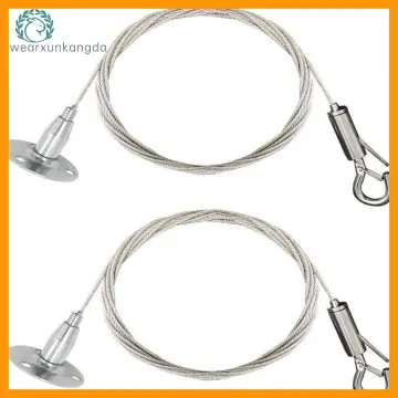 2pcs Heavy Duty Steel Wire Ropes Picture Hanging Wires With Hook for  Picture Mirror Light 