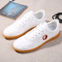 Unisex Soft Leather Kung Fu Shoes Breathable Comfortable Tai Chi Shoes Wear-Resisting Martial Arts Sneakers Non Slip Wushu Shoes