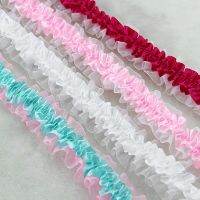 [HOT!] 5Yards/Lot Wide 4cm Elastic Snow Gauze Ribbon Strip Ruffled Lace Trim DIY Hair Head Decoration Materials Fold Lace RS2719