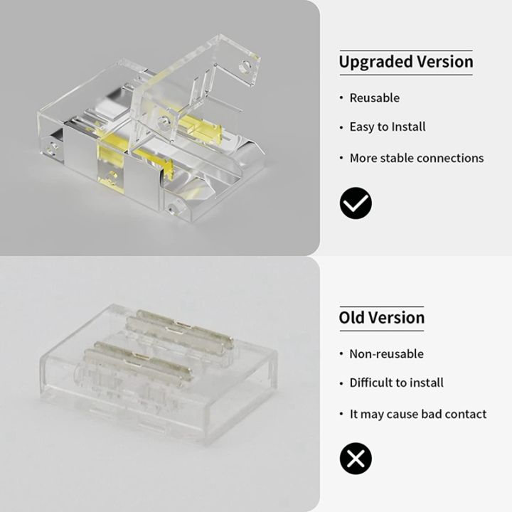 10mm-connectors-for-cct-tunable-cob-led-strip-light-3-pin-solderless-terminal-extension-connection-kit