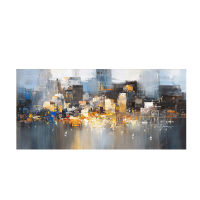 City Building Rain Boat Poster Scenery Pictures Room Decoration Abstract Oil Painting On Canvas Wall Art For Living Room