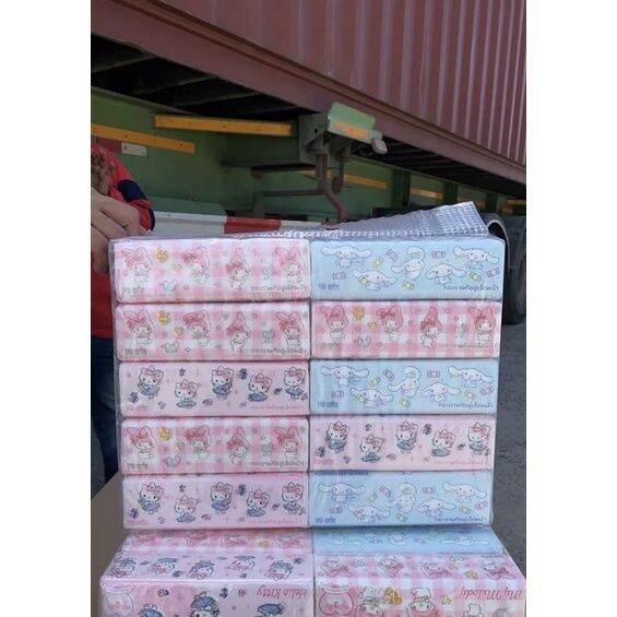 ทิชชู่แบบยาว-ยกเเพ็ค10ห่อ-greenair-tissue-ลายลิขสิทธิ์แท้-100-sanrio-หนา-3-ชั้น-1ห่อ-70แผ่น