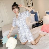 2020 Summer Short Sleeve Cotton Kimono Pajama Sets for Women Shorts Sleepwear Suit Loungewear Homewear Pijama Mujer Home Clothes