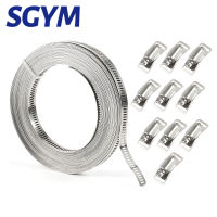 DIY Hose Clamp Kit 304 Stainless Steel Worm Gear Hose Clamps Large for Ductwork 33FT Strap with fasteners-Naeki