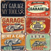 Vintage American Garage Metal Tin Sign Poster Industrial Style Car Sales Auto Repair Shop Decorative Plate Iron Wall Stickers