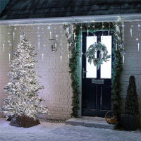 Christmas Festoon LED Icicle Fairy Curtain Light 4M Waterfall House New Year Halloween Garden Patio Decoration 8 Modes.