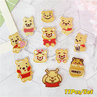 ✿ Winnie คอลเลกชันช้อนส้อมมีดหมีพูห์แฟนๆสติกเกอร์ติดเอง ✿ 11ชิ้น/เซ็ตงานประดิษฐ์รีดบนเสื้อผ้าเย็บติดกระเป๋าอุปกรณ์ตกแต่งป้าย