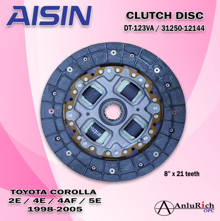 AISIN Clutch Disc for Toyota Corolla 2E/4E/4AF/5E 1988-2005 (DT-123VA ...