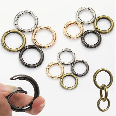 1/5Pcs Spring Gate O แหวนโลหะหัวเข็มขัดพวงกุญแจเปิด Carabiner Hooks กระเป๋าหนังสแตนเลส Snap Clasp DIY อุปกรณ์เสริม-JieLOE