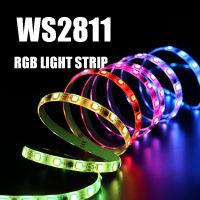 ไฟแถบไฟ LED RGB สี WS2811 12V ไฟแถบไฟ LED แสงที่สามารถตั้งโปรแกรมได้พิกเซลหรี่แสงได้สว่างเป็นพิเศษแถบแสงที่ไหลควบคุมด้วยเสียง5ม./ม้วน18LED 30LED ม./60LED ม./IP65/IP67