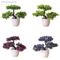 New Artificial Plants Pine Bonsai Small Tree Pot Plants Fake Flowers Potted Ornaments For Home Decoration Hotel Garden Decor