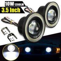 Car 1 Set 3.5 3.0 2.5 Inch COB Angel Eyes Fog Lights Led Car Headlight Lamp DRL Universal Daytime Running Light 89mm 76mm 64mm