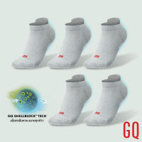 GQ SMELLBLOCK™ Socks Every Day Ankle ถุงเท้าบล็อกกลิ่น ถุงเท้าหุ้มข้อ รุ่นอเวรี่เดย์ สีเทา แพ็ค 5