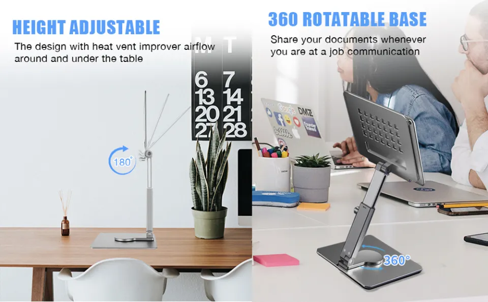 Tablet Stand Desk Adjustable Foldable Aluminum Holder 360 Rotating For Ipad  Pro Air Mini Samsung Xiaomi Huawei Tablet Mount