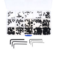 300ชิ้นกล่องชุดสกรูถ้วยจุดด้วงสกรู M2.5 M3 M4 M5 M8 Hex ซ็อกเก็ตหกเหลี่ยมหัวขาดชุดสกรูเกรด12.9เหล็กคาร์บอน