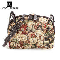 DANNY BIEBER Cartoon Bear Canvas Shoulder Bag Korean Version Tide Messenger Bag Fashion Casual Shell Bag Small Bag Women S Bag.กระเป๋า