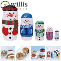 Willis ตุ๊กตาไม้รัสเซีย ทหารวอลนัท ตุ๊กตารัสเซีย Matryoshka Matryoshka Snowman สําหรับเด็กผู้ชาย 5 ชิ้น ต่อชุด