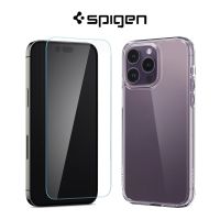 Spigen iPhone 14 Pro เคส อัลตร้าไฮบริด + iPhone 14 Pro ป้องกันหน้าจอ ครอบคลุมเต็มรูปแบบ กระจกนิรภัย [ชุดมัด]