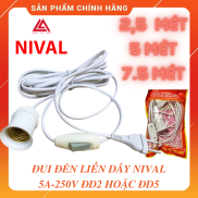 Đui đèn liên công tắc Nival dây 2.5m - 5m - 7.5m Model ĐD2 hoặc ĐD5