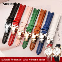 เหมาะสำหรับ Rossini 616368 616764 517784 5758 G0ผู้หญิงหนังเว้า Oral Red Watch Band