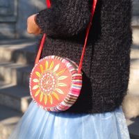-gh230522g Embroidered folk embroidery bag shoulder aslant leisure small wallet sunflower zero wallet phones package female bag