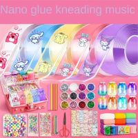 PET Music Nano Glue Kneading multi-color Full Set Of Nano Tape Double-sided Paste Blowing Bubble Decompression Toy sticker