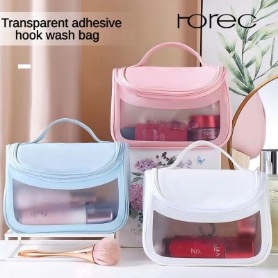 Horec กระเป๋าจัดระเบียบ กระเป๋าใส่เครื่องสำอาง กันน้ำได้ Large capacity storage bag Large opening portable organizer bag Translucent waterproof toiletry bag