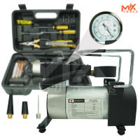 BONCHI ปั๊มลมมินิ 12V MINI AIR COMPRESSOR 120PSI ปั๊มลมรถยนต์ ปั๊มลมไฟฟ้า ปั๊มเติมลมยาง 2ลูกสูบ พร้อมอุปกรณ์