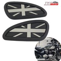 Universal Retro Motorcycle Cafe Racer Gas Fuel tank Rubber Sticker Protector Sheath Knee Tank pad Grip Decal the Union Jack Logo