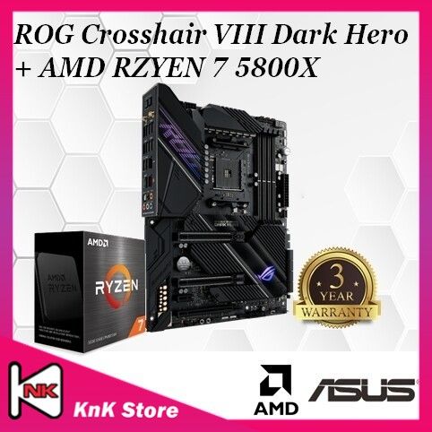 Asus ROG Crosshair VIII Dark Hero WIFI AM4 MOTHERBOARD + AMD