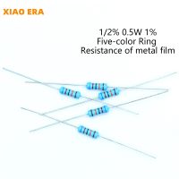 500Pcs 1/2W Metal Film Resistor 0R-22M 1 Tolerance 0.82R 2R 7.5R 8.2R 24R 30R 39R 43R 220R 620R 1K 1.3K 4.3K 10 Ohm Resistance