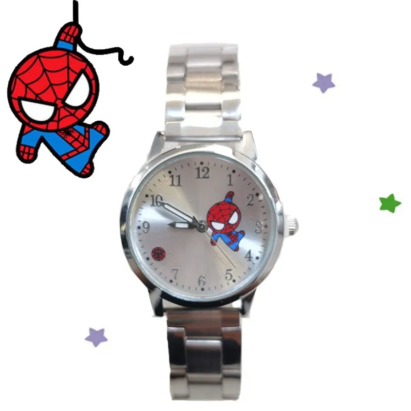 hot】 New Disney Spiderman Children Watches Waterproof Stainless Steel Cartoon  Watch for Kids Boy Quartz Wristwatch Clock Dropshipping 