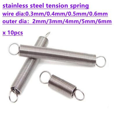10pcs/lot wire diameter 0.3mm 0.4mm 0.5mm 0.6mm stainless steel Tension spring with double hook OD 2mm-6mm length10-50mm Spine Supporters