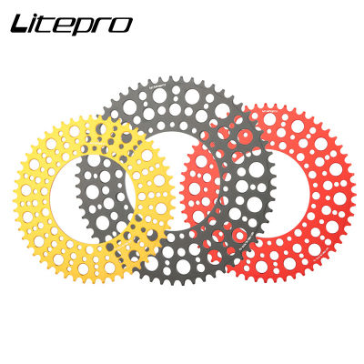 Litepro 52ครั้ง56ครั้ง58ครั้งจักรยานโซ่แหวน130BCD อลูมิเนียมกลวง Chainring พับจักรยาน Chainwheel