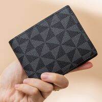 （Layor wallet） กระเป๋าสตางค์สำหรับผู้ชายแบรนด์หรูสั้นลายย้อนยุคสไตล์ของขวัญหลายตำแหน่งบัตรธุรกิจผู้ถือกระเป๋าเงิน