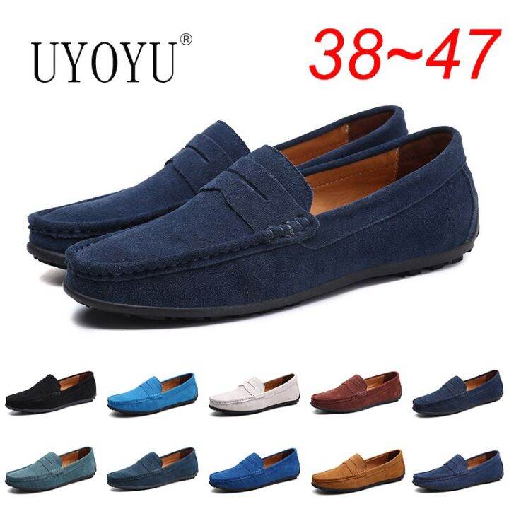 Designer Genuine Leather Cow Suede Men Shoes Luxury Brand Casual Formal Mens Loafers Moccasins 2866