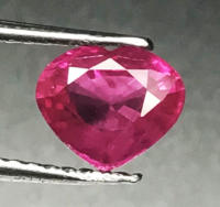 Burmese Ruby 1.05cts, 5.6x6.7x3.3mm heart shape 100% natural gemstone