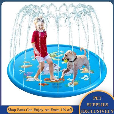 [pets baby] 170เซนติเมตรสัตว์เลี้ยงสปริงเกลอร์เล่น Pad FountainDog สระว่ายน้ำลูกสุนัขอ่างน้ำสเปรย์ MatSwiming สระว่ายน้ำสนามหญ้าชายหาดไล่เกม