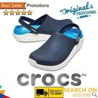 พร้อมสต็อก Crocs กลางแจ้ง literide เกิดการอุดตันคู่ฤดูร้อนหลุมรองเท้ารองเท้าแตะดูดซับรองเท้าแตะที่มีน้ำหนักเบาผู้ชายรองเท้าแตะผู้ชายผู้หญิงรองเท้าแตะ