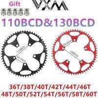 ชิ้นส่วนวงแหวนครอบฟันแคบกว้าง VXM 110BCD และ130BCDMTB จักรยาน36T-58T ชุดข้อเหวี่ยงเหมาะสำหรับ Shimano 110 BCD และไฟ130 BCD