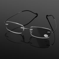 2022 Ultralight TR90 Memory Titanium Rimless Reading Glasses Men amp;Women Presbyopic Eyeglasses 10 15 20 to 35 40