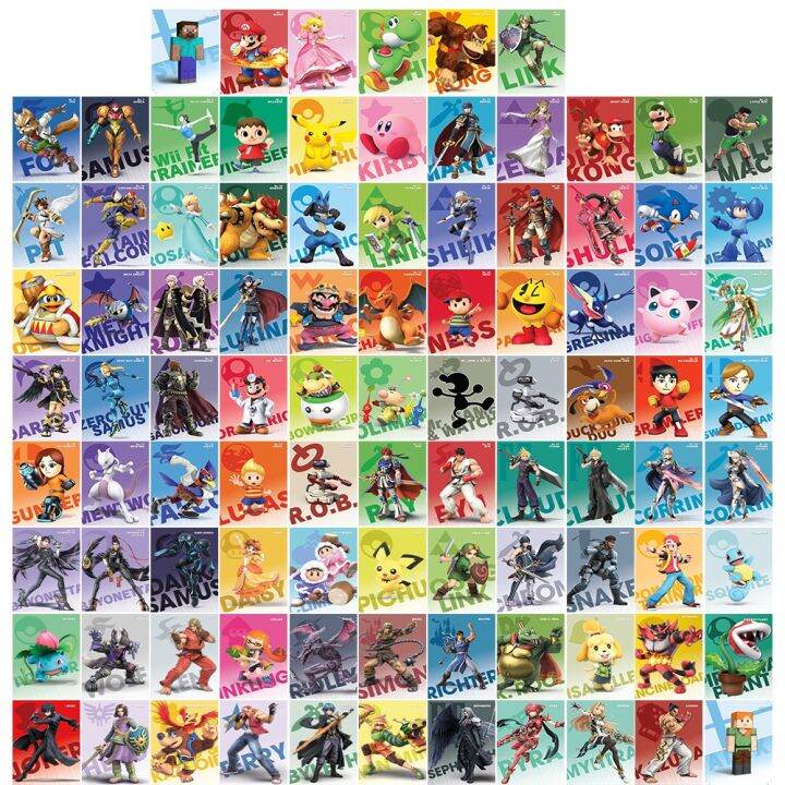 94 Pcs Amiibo Smash Bros Cards Smash Bros Ultimate Steve Amiibo