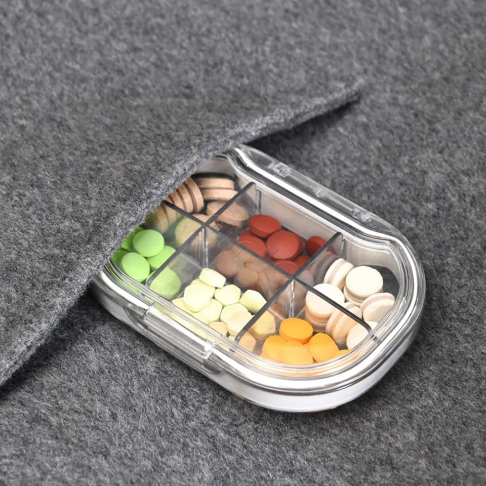 Stylish Pill Case For Tablets 4 Gird Medicine Pill's Organizer