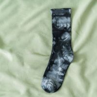 Tie-dye socks street trend high-top tide socks men and women solid color cotton socks basketball men socks skateboard socks