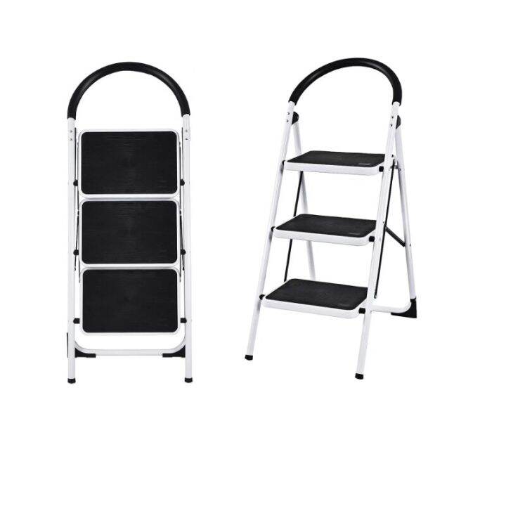 GIVIMO 3 Step Ladder Folding Step Stool Ladder, Sturdy Steel Ladder