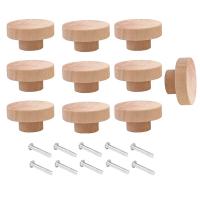 Round Unfinished Wood Drawer Knobs Dia Wood Furniture Cabinet Dresser Pulls