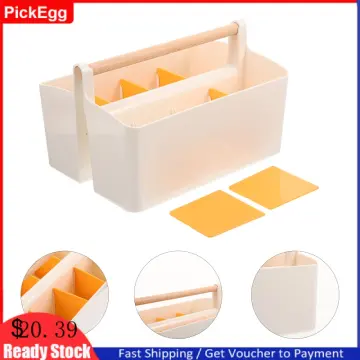 Plastic Shower Caddy Basket with Compartments, Portable Cleaning