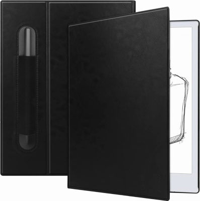 KuRoKo Slim Lightweight Book Folios Leather Case Cover for Remarkable 2 (Black)