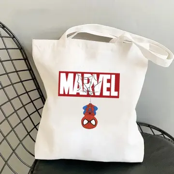 MINISO Marvel Shoulder Bag Tote Large Capacity Messenger Bag,White